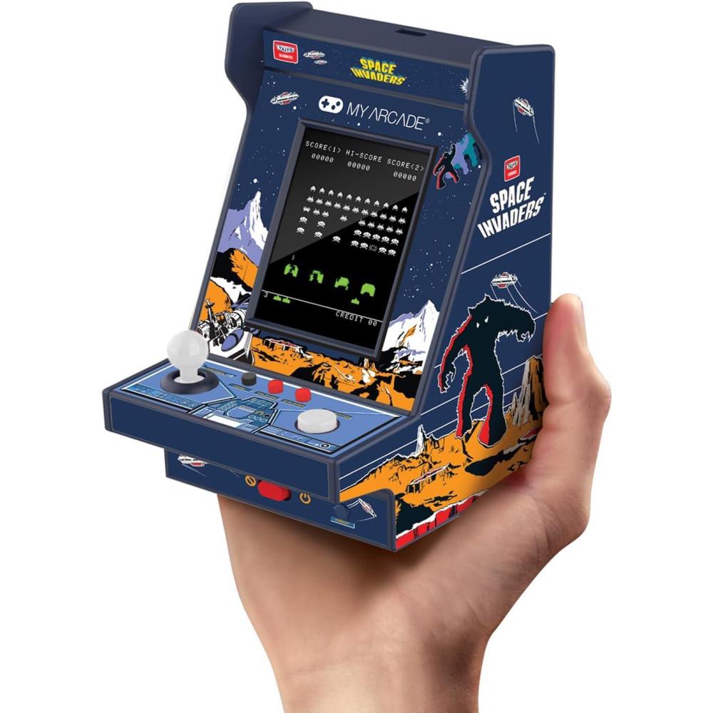 imageMY ARCADE Data East Hits Nano Player  45quot Fully Playable Portable Mini Arcade Machine with 208 Retro Games 24quot Screen Color DisplaySpace Invaders