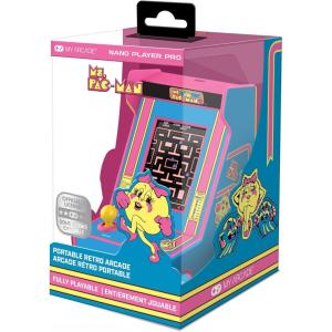 MY ARCADE Data East Hits Nano Player – 4.5″ Fully Playable Portable Mini Arcade Machine with 208 Retro Games, 2.4″ Screen Color Display(Ms Pac Man)