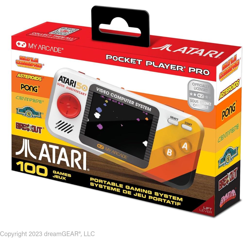 imageMy Arcade Ms PacMan Pocket Player Pro Officially Licensed Fun Retro Games Portable Video Game 275quot Color Display Ergonomic DesignAtari