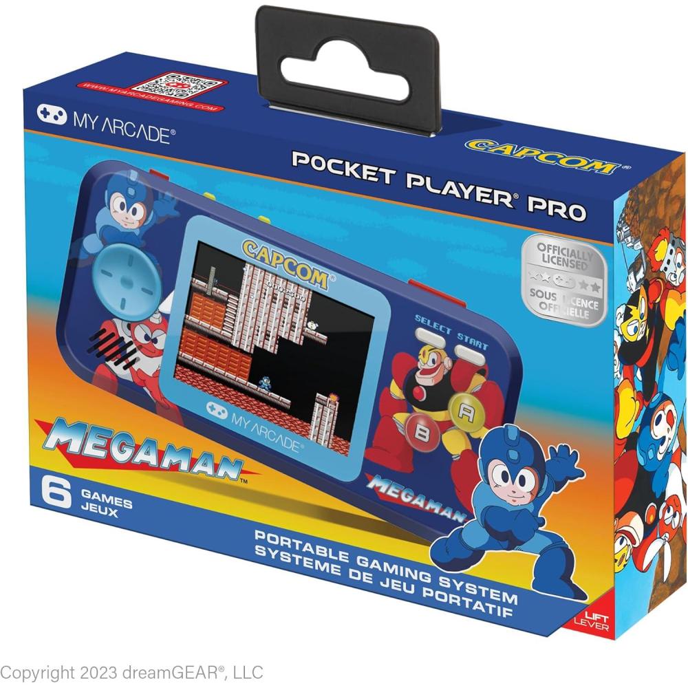 imageMy Arcade Ms PacMan Pocket Player Pro Officially Licensed Fun Retro Games Portable Video Game 275quot Color Display Ergonomic DesignMegaMan