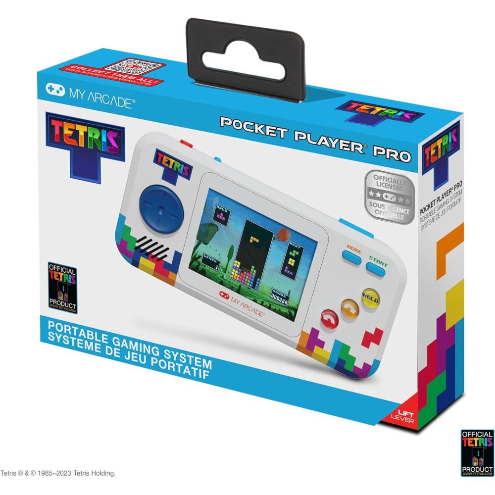 imageMy Arcade Ms PacMan Pocket Player Pro Officially Licensed Fun Retro Games Portable Video Game 275quot Color Display Ergonomic DesignTetris