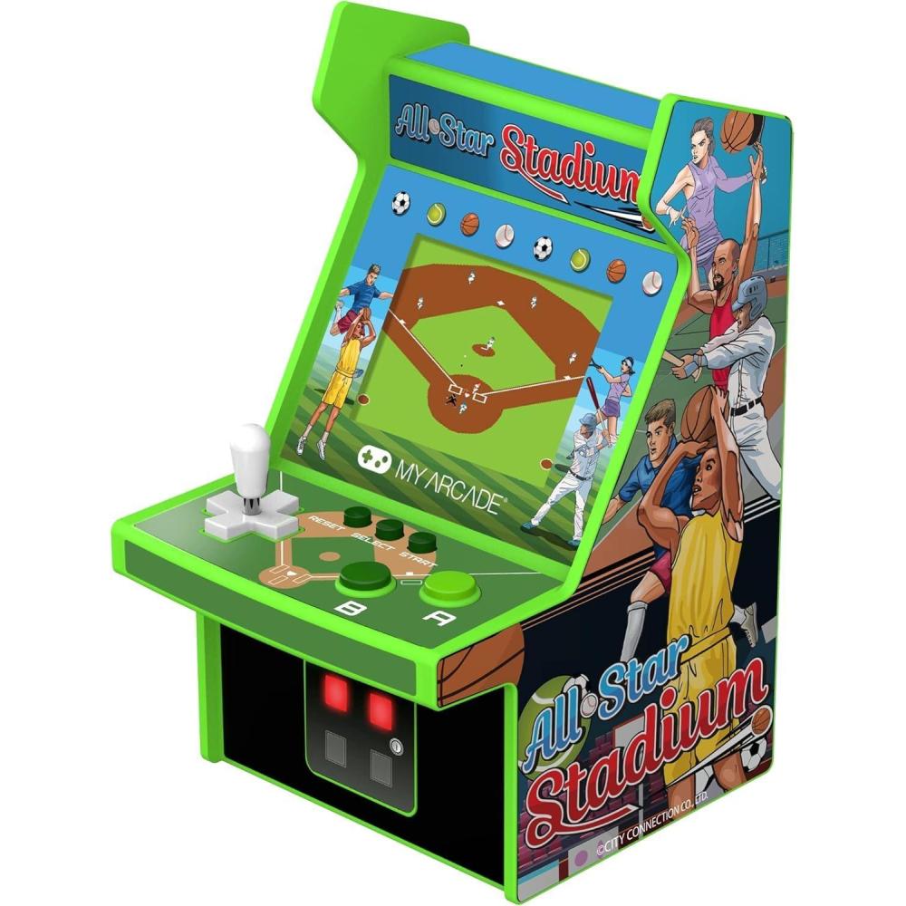 imageMy Arcade Space Invaders Micro Player Mini Arcade Machine Video Game Fully Playable 675quot Collectible Premium EditionAll Star Stadium