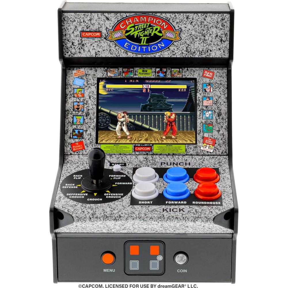 imageMy Arcade Space Invaders Micro Player Mini Arcade Machine Video Game Fully Playable 675quot Collectible Premium EditionStreet Fighter