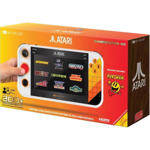 My Arcade Atari Gamestation Go: Rechargeable Battery, Over 200+ Preloaded Retro Video Games Including Pac-Man, Atari: Recharged, & Balls of Steel, Wifi,Smartglow, 7 inch Display,