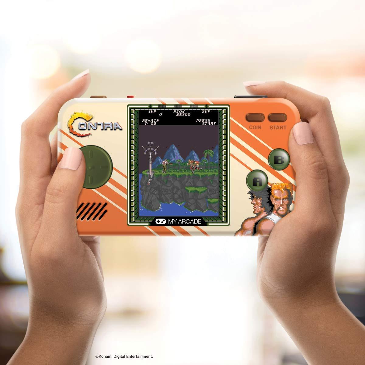image:imageMy Arcade Contra Pocket Player2in1 Contra and Super Contra COVS Link Included for COOP Action Full Color Display Volume Controls Headphone Jack Battery or Micro USB Powered DGUNL3281