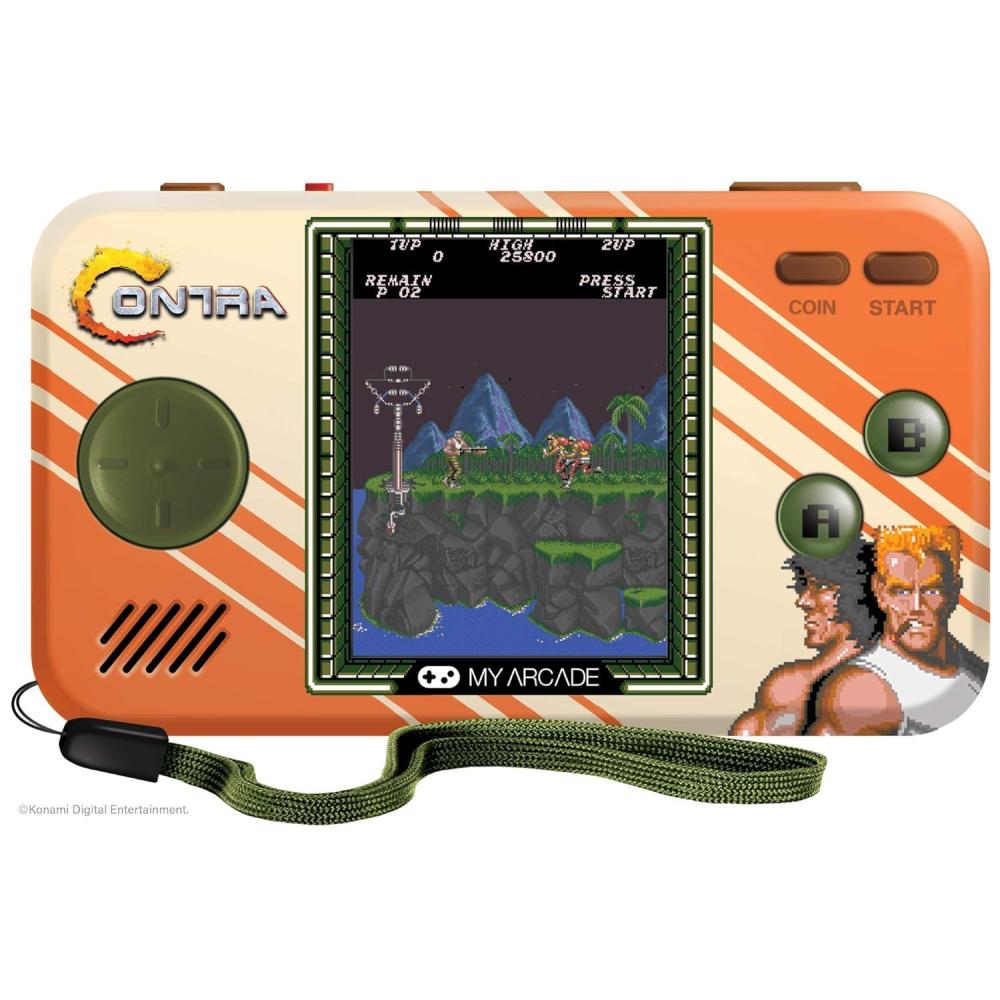 image:imageMy Arcade Contra Pocket Player2in1 Contra and Super Contra COVS Link Included for COOP Action Full Color Display Volume Controls Headphone Jack Battery or Micro USB Powered DGUNL3281