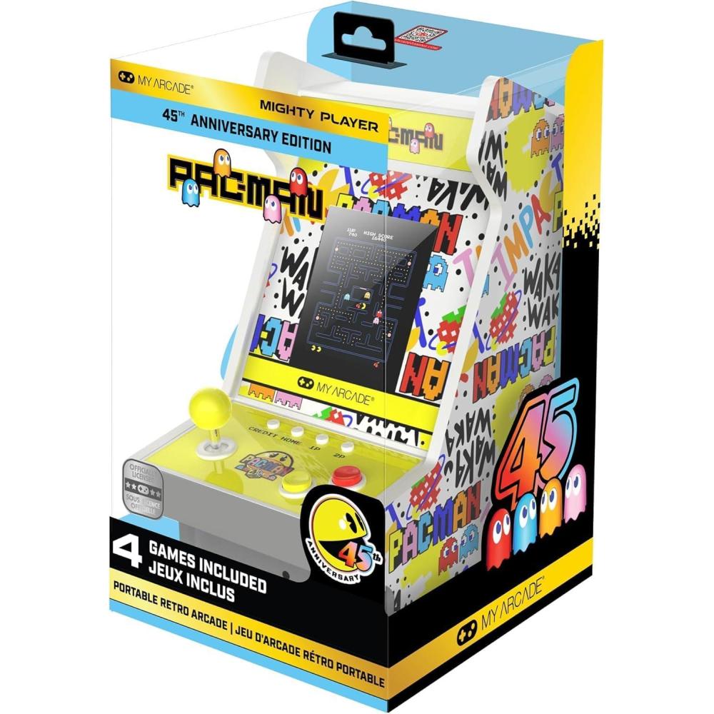 image:imageMy Arcade PacMan Pocket Player Max PacMan 45th Anniversary Retro Game Console Rechargeable Battery 4 Classic Games in 1 Arcade Gaming Includes CaseMighty Player