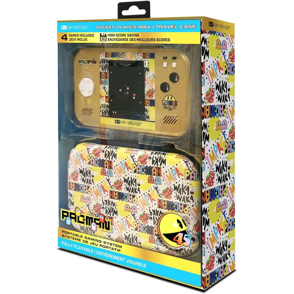 image:imageMy Arcade PacMan Pocket Player Max PacMan 45th Anniversary Retro Game Console Rechargeable Battery 4 Classic Games in 1 Arcade Gaming Includes CasePocket Max