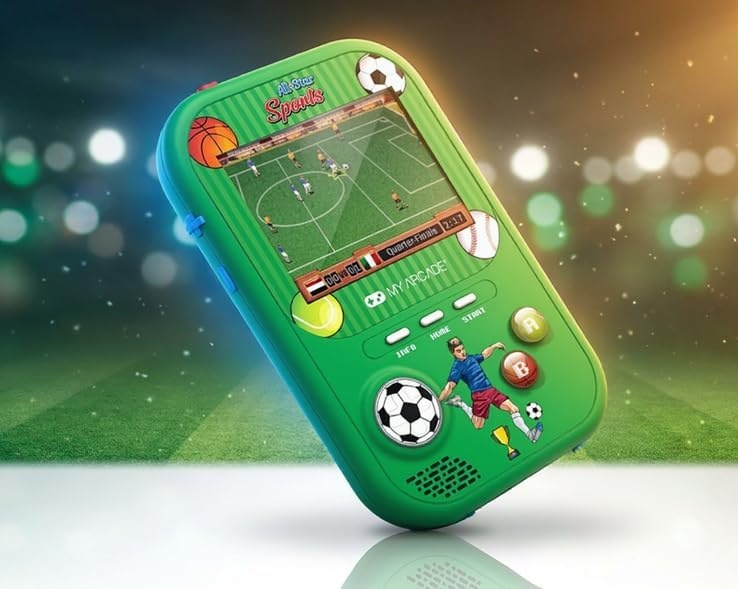 image:imageMy Arcade All Star Sports Gamer Fun Includes 125 Preloaded Games Retro Portable Game Console Soccer Toys Rechargeable Battery